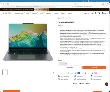 Chuwi gör aktiv reklam för CoreBook Plus med 7430U CPU