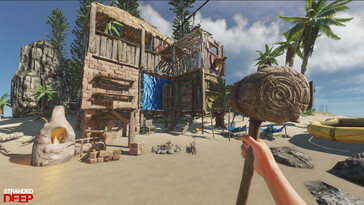 En bild som visar ett skyddsrum i Stranded Deep.