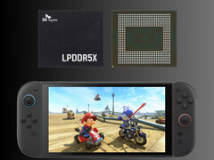 Minnesmoduler avbildade ovanför Nintendo Switch 2 (Bildkälla: Nintendo of America, SK Hynix)