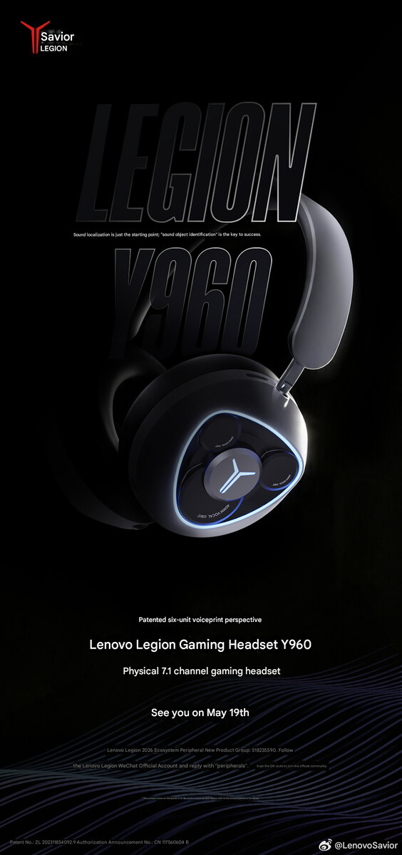 Teaser-bilden av Legion Y960 gaming headset (maskinöversatt)