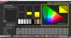 CalMAN Colorchecker (profil: native, målfärgrymd AdobeRGB)