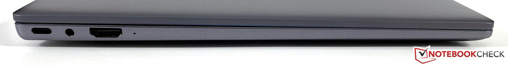 Vänster sida: USB-C 3.2 Gen.1 (laddning, DisplayPort ALT-läge), 3,5 mm stereo, HDMI 1.4b
