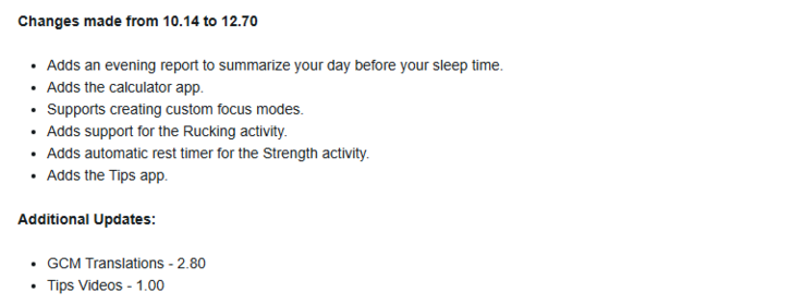 Release Notes för programvaruversion 12.70 för smartklockan Garmin vivoactive 6. (Bildkälla: Garmin)