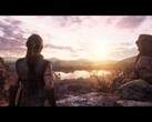 En bild som visar Senua och en miljö i Senua's Saga: Hellblade II.