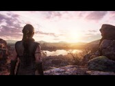 En bild som visar Senua och en miljö i Senua's Saga: Hellblade II.