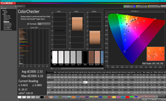 ColorChecker före kalibrering (jämfört med DCI-P3)