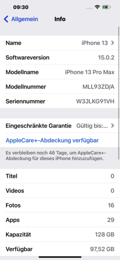 programvara för iPhone 13 Pro Max