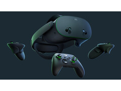En produktkatalogbild för Metas begränsade utgåva Quest 3S Xbox Edition VR-headset, som visas mot en svart bakgrund. (Bildkälla: Meta)