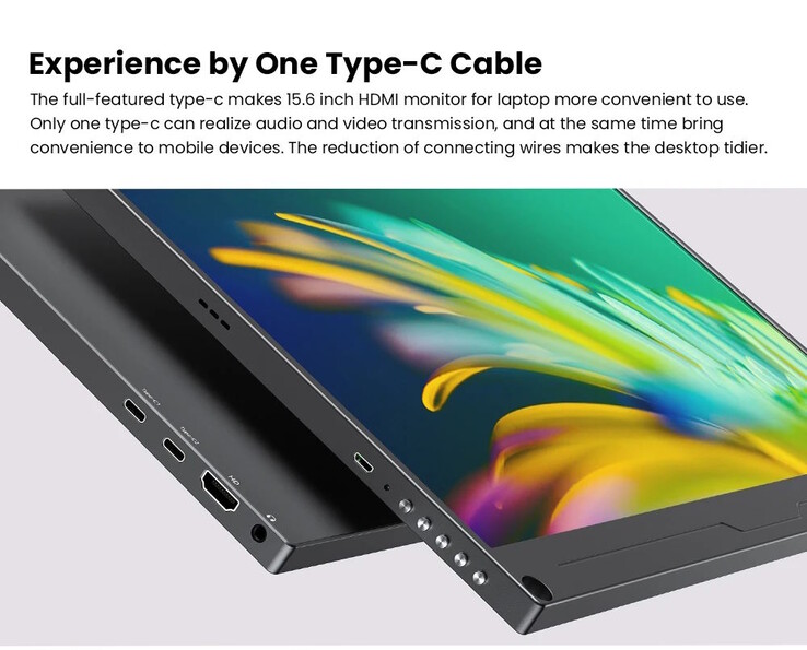 Den bärbara 4K-monitorn har flera anslutningsmöjligheter (Bildkälla: UPerfect)