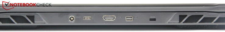 Bakåt: Ström, Thunderbolt 4/USB-C 3.2 Gen2 (DisplayPort 1.4, Power Delivery: nej), HDMI, MiniDP, Kensington