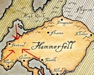 Karta över provinsen Hammerfell från The Elder Scrolls-universumet.