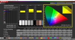CalMAN ColorChecker (profil: Native, målfärgrymd: P3)