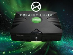 Original Xbox-konsol visas med Project Helix-logotyp