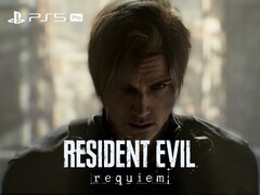 Resident Evil Requiem-banner med Leon och PS5 Pro-logotyp