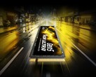 Bilden visar Thor Ultra från Lexar, som råkar vara en M.2 2280 PCIe Gen 5 SSD med en gulaktig etikett på ovansidan