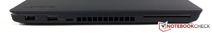 Left side: Power, USB 3.0, USB-C Gen2/Thunderbolt 3, SmartCard reader