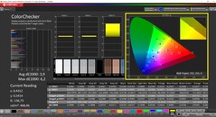 CalMAN ColorChecker (profil: P3, målfärgrymd: P3)