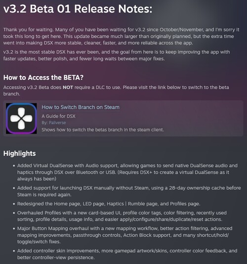 Funktioner i DSX v3.2 Beta 01