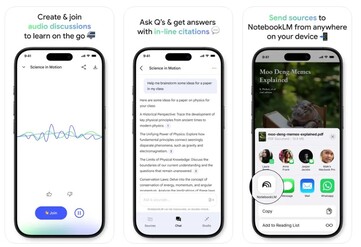 NotebookLM-appen kommer att ha stöd för att dela källor från appar och möjlighet att skapa och delta i diskussioner. (Bildkälla: Google)