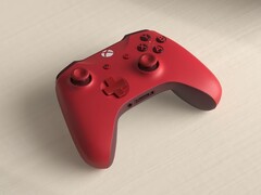 Röd trådlös Xbox-kontroll.