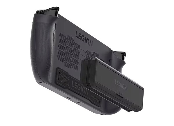 Legion Go 65W 12800mAH powerbank fästs magnetiskt på baksidan av Legion Go S. (Bildkälla: Lenovo)