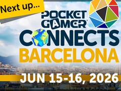 Officiell reklambild för Pocket Gamer Connects Barcelona 2026.