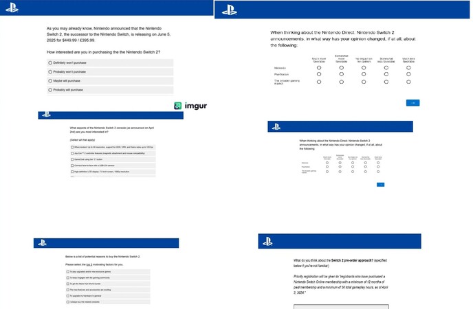 PlayStation-undersökning på Nintendo Switch 2 tillkännagivande (Bildkälla: skärmdump, eXtas1s X-konto)