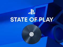Banner för PlayStation State of Play där en PS5-skiva visas