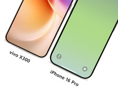 Vivo X300 bredvid en iPhone 16 Pro, från vänster till höger. (Bildkälla: Han Bo Xiao - redigerad)