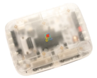 SuperStation One Transparent Collection FPGA-konsol med halvgenomskinligt Frost-hölje.