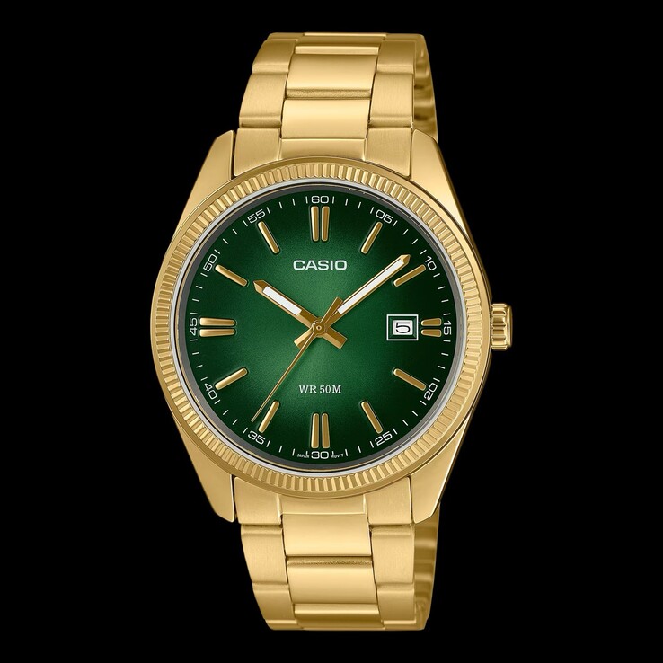 Casios senaste prisvärda klocka MTP-1302PGC-3AV kombinerar en strålande grön urtavla med en räfflad bezel