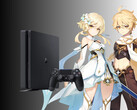Genshin Impact-karaktärer avbildade bredvid PS4 (Bildkälla: Cognosphere, Sony PlayStation med ändringar)