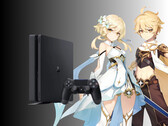 Genshin Impact-karaktärer avbildade bredvid PS4 (Bildkälla: Cognosphere, Sony PlayStation med ändringar)