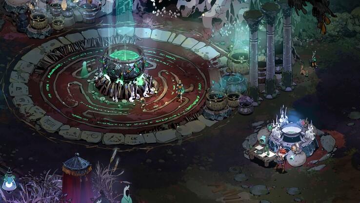 På bilden: En glimt av huvudområdet i Hades II, känt som Crossroads (Bildkälla: Supergiant Games)