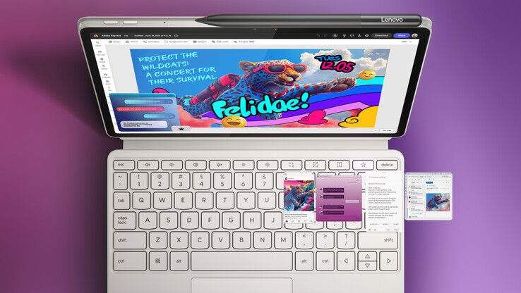 Lenovo Yoga Tab har stöd för stylusinmatning och innehåller en liten styrplatta i sitt tangentbordstillbehör. (Bildkälla: Lenovo)