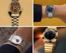 Från uppe till vänster till nere till vänster, medurs (bilden), har vi Q Timex 1972 Time Machine reissue med brun urtavla, samma reissue med blå urtavla, Q Timex 1975 Enigma reissue, och Timex x Peanuts Marlin Automatic. (Bildkälla: Timex - Redigerad)