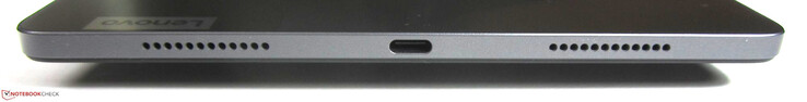 Höger: högtalare, USB-C 3.2 Gen.1, högtalare