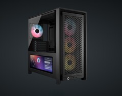 Corsair Frame 4000D mid-tower gaming PC-chassi kommer nu med en LCD-variant, med en 14,5-tums pekskärm. (Bildkälla: Corsair)