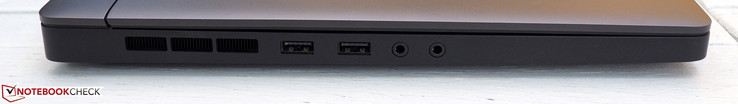 Vänster sida: 2x USB A 3.0, hörlurar, mikrofon