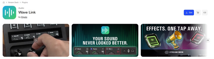 Wave Link plugin för Stream Deck från marknadsplatsen