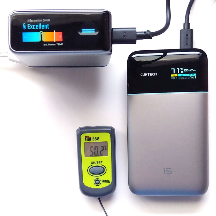 Cuktech 10 Ultra nådde 50,2°C (122,4°F) under testningen.
