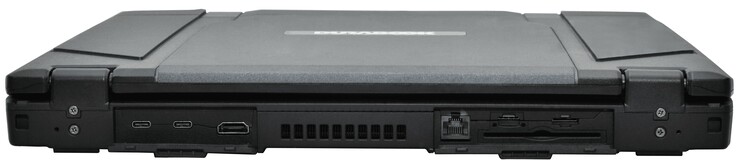 2 x Thunderbolt 4, HDMI, RJ45-LAN, SIM-kortläsare (tillval), microSD-Steckplatz, Smartcard-läsare (tillval)