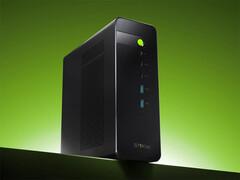 Evo-X5 Pro är något mer prisvärd än Minisforum MS-S1 Max-P495. På bilden: en kampanjbild som visar mini-PC:ns framsida.
