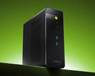 Evo-X5 Pro är något mer prisvärd än Minisforum MS-S1 Max-P495. På bilden: en kampanjbild som visar mini-PC:ns framsida.