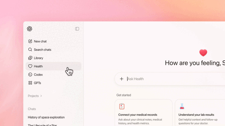 OpenAI säger att konversationer inom ChatGPT Health inte kommer att användas för att träna sina grundmodeller. (Bildkälla: OpenAI)