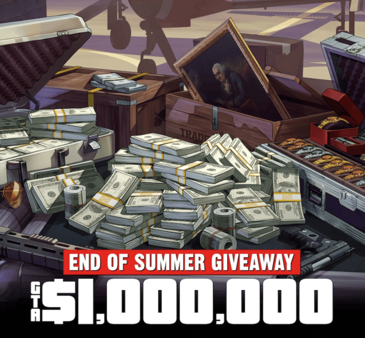 Rockstar Games ger GTA Online-spelare en gratis belöning på 1 miljon dollar för att de loggar in och spelar mellan den 6 och 12 augusti.