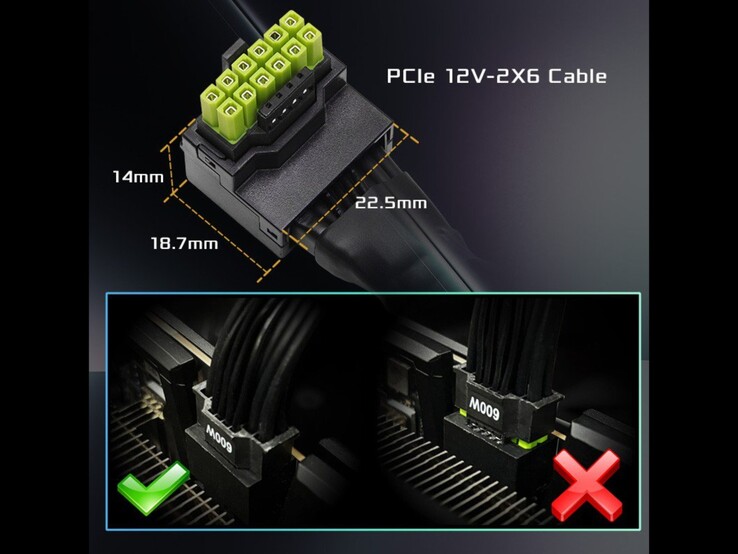 Mått för den nya 12V-2x6-kabeln. (Bildkälla: ASRock)