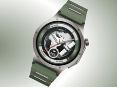 OnePlus Watch 4 i sin Evergreen Titanium-finish.