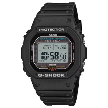 Casio G-Shock GW-BX5600-1A1 digitalklocka med svart hölje och armband i plast, utrustad med en kontrastrik negativ MIP-skärm.
