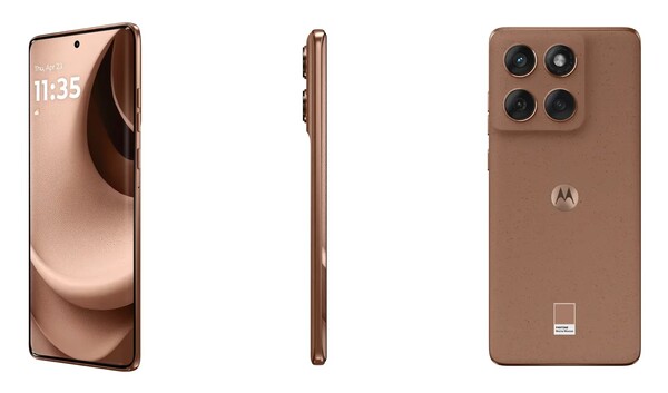 Edge 60 Fusion i Pantone Mocha Mousse finns tillgänglig i Europa. (Bildkällor: Motorola)